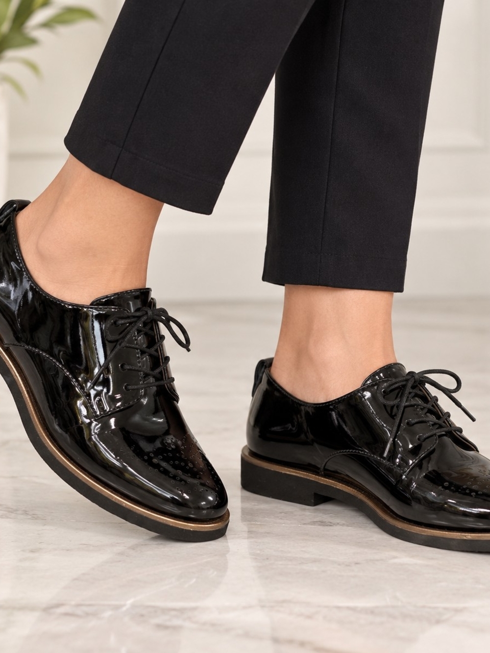 AGL Attilio Giusti Leombruni N721021 Luxury Oxford Black Patent Leather Sz7.5
